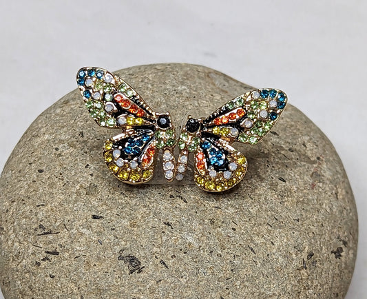 Butterfly Earrings with Colorful Crystals