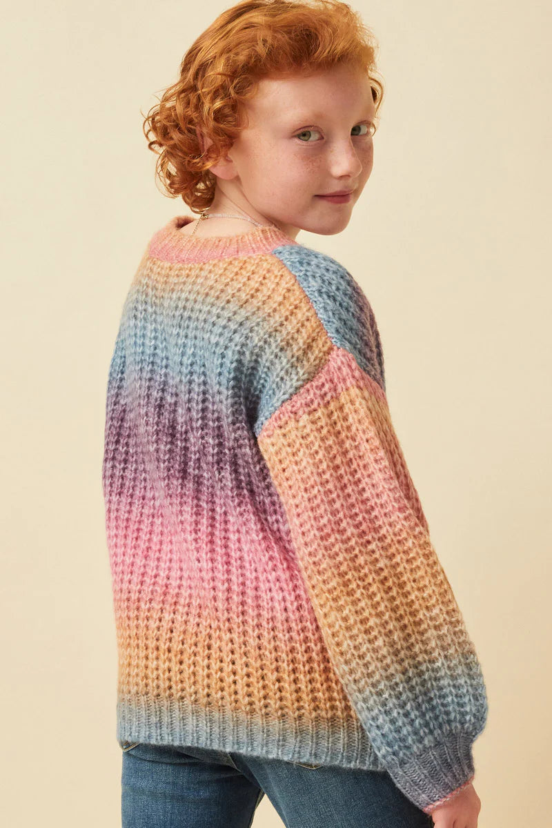Paige Girls Ombre Rainbow Chunky Knit Sweater S-XL