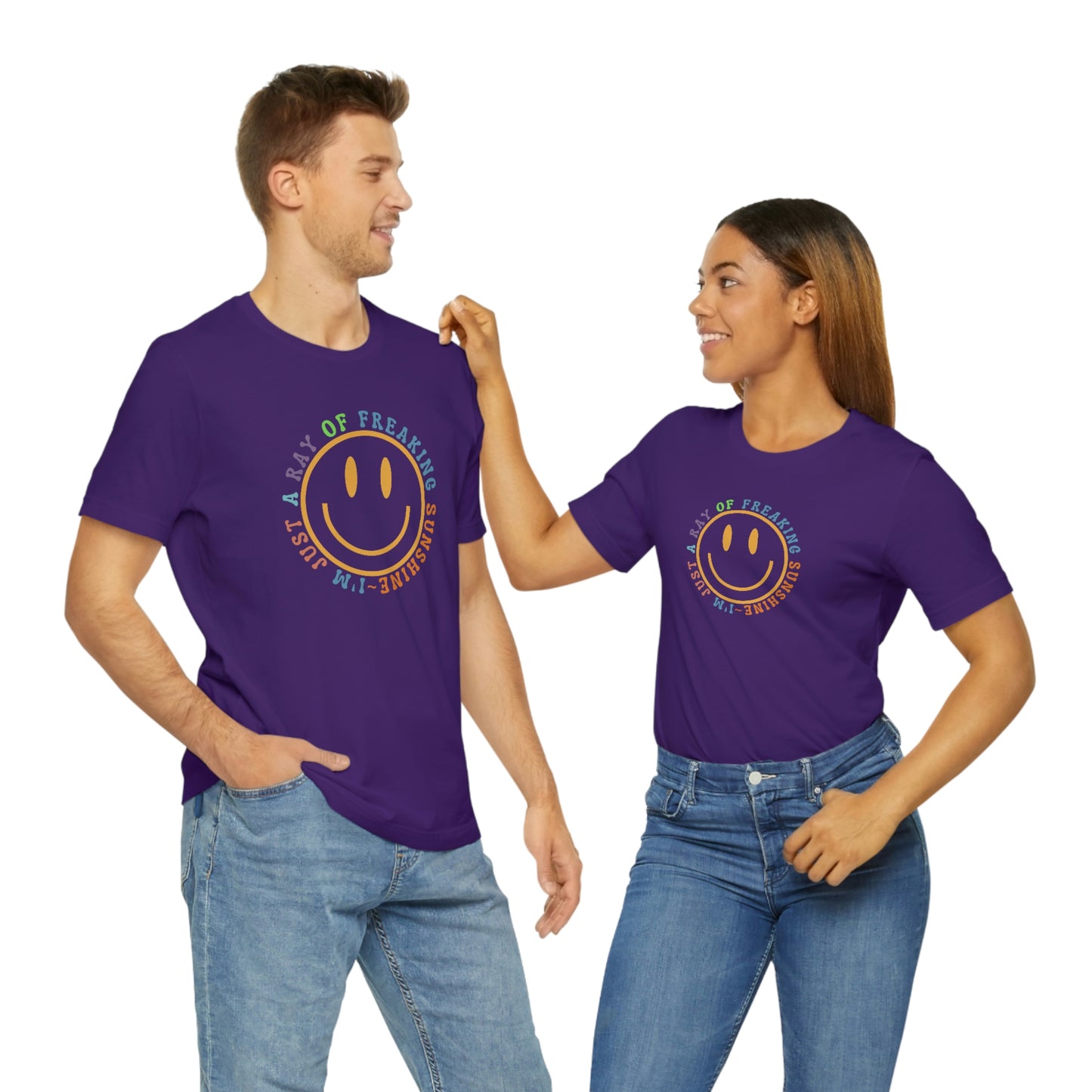 Happy Face I'm Just a Ray of Freaking Sunshine Retro Unisex Jersey Short Sleeve Tee Small-3XL