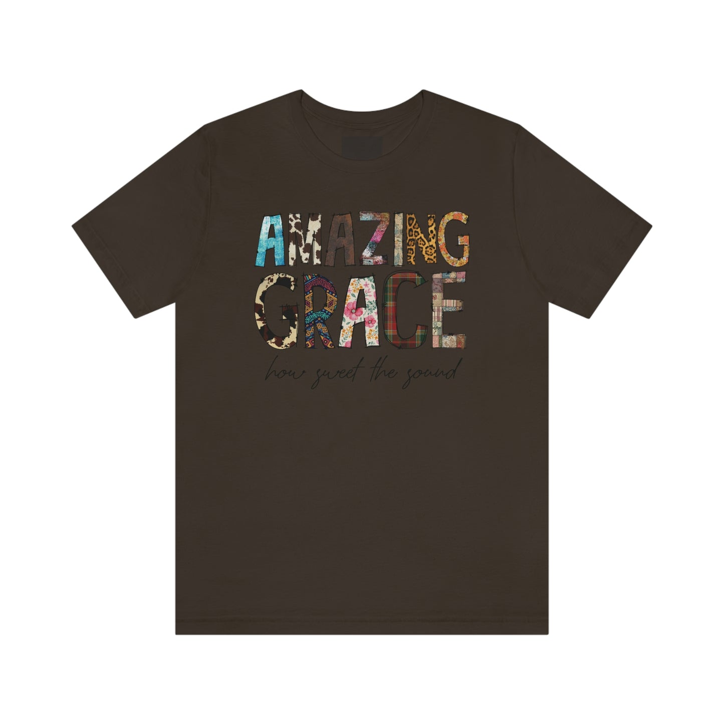 Amazing Grace Mixed Media Look Unisex Jersey Short Sleeve Tee S-3XL