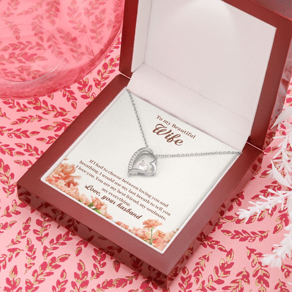 To My Beautiful Wife Heart Necklace