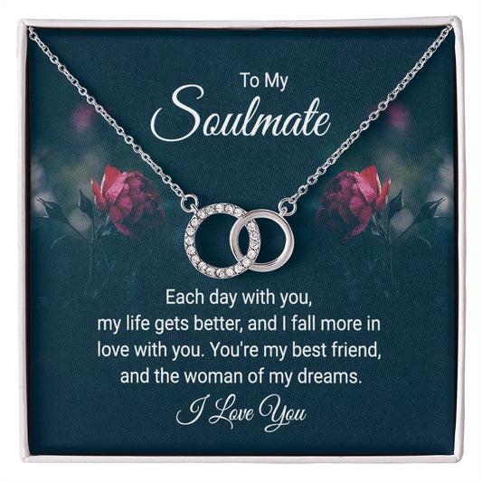 To My Soulmate Interlocking Perfect Pair Necklace