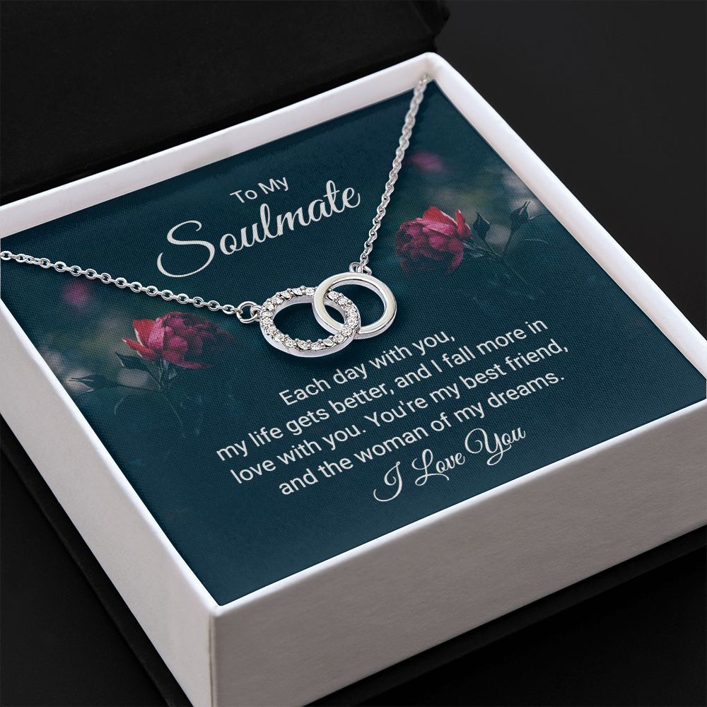 To My Soulmate Interlocking Perfect Pair Necklace