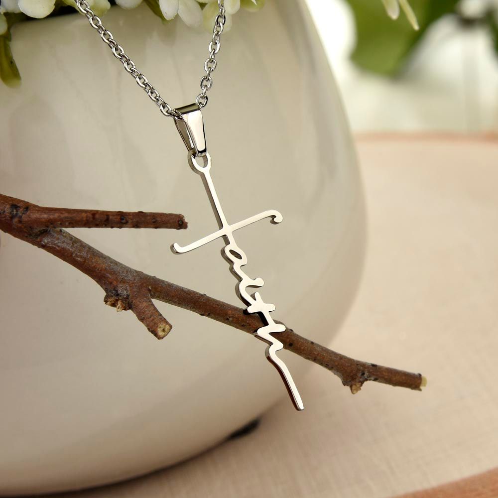 Faith Cross Necklace- The Joy of the Lord is your Strength