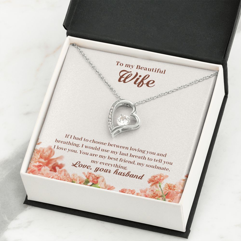 To My Beautiful Wife Heart Necklace