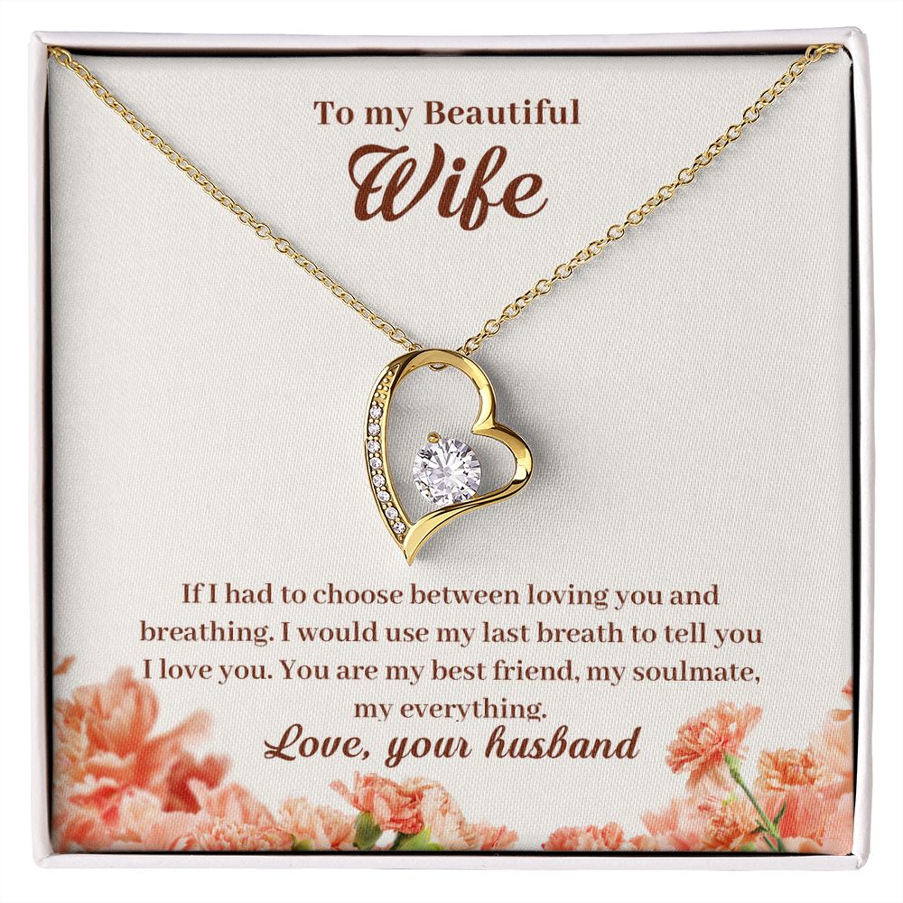 To My Beautiful Wife Heart Necklace