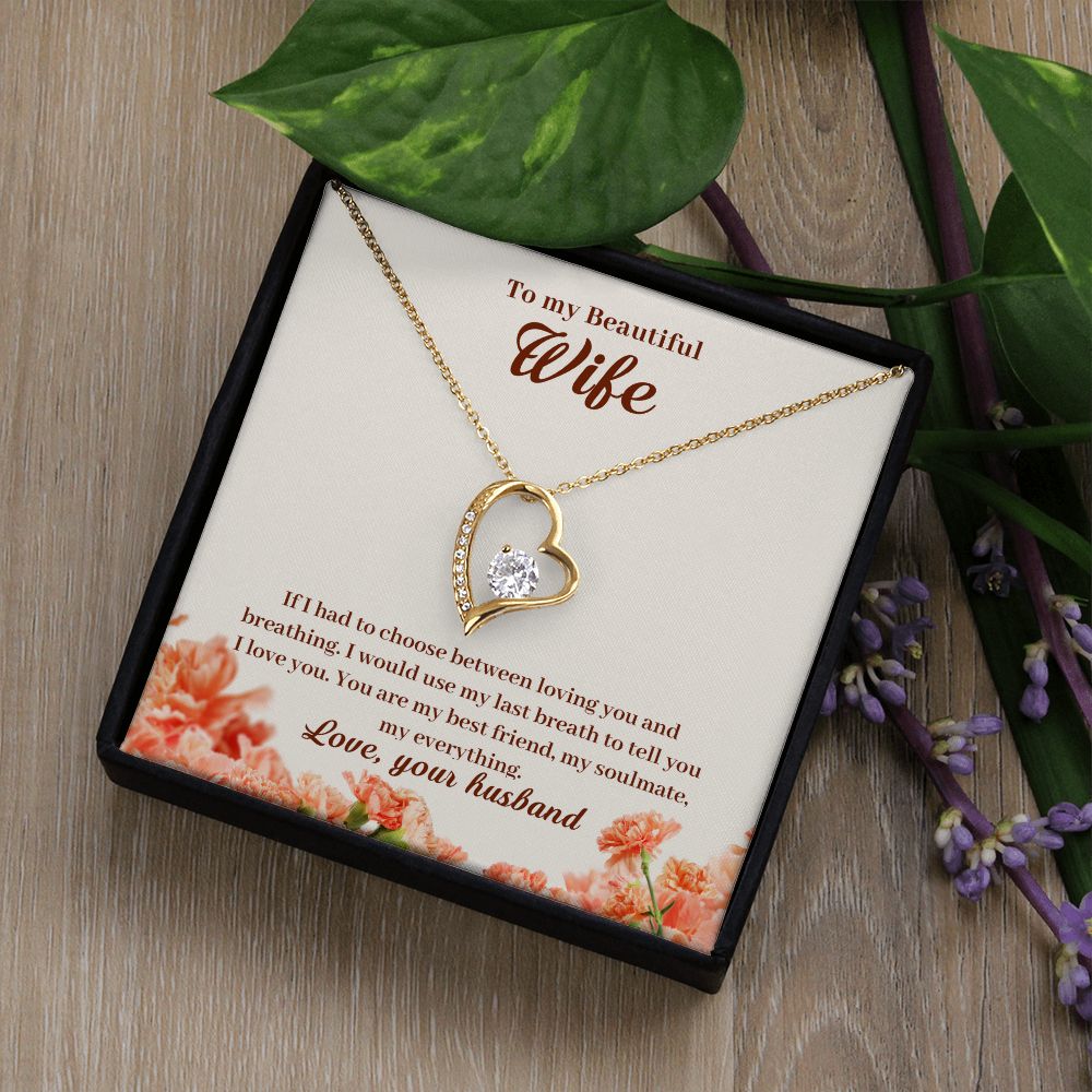 To My Beautiful Wife Heart Necklace