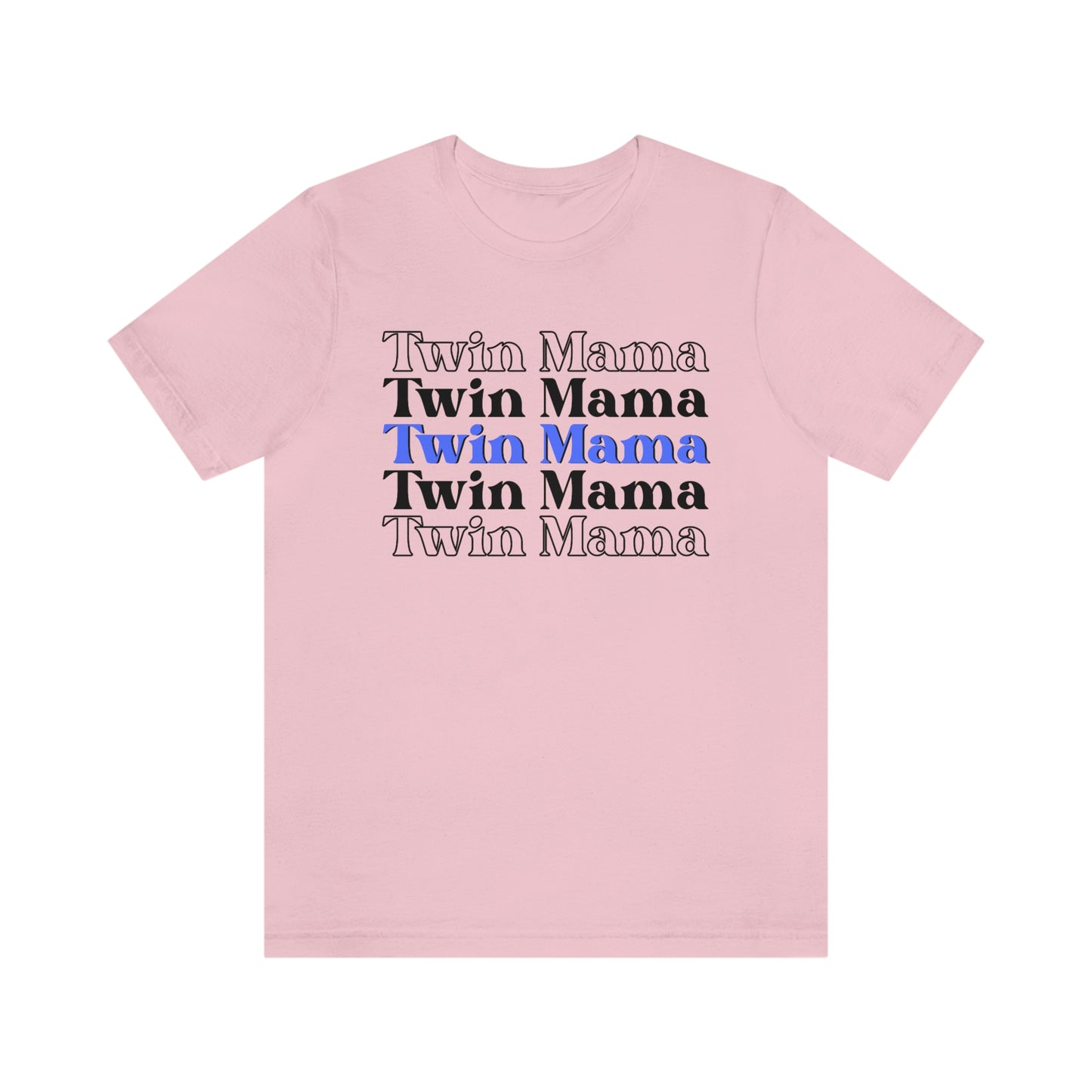 Twin Mama Blue Retro Style Unisex Jersey Short Sleeve Tee Small-3XL