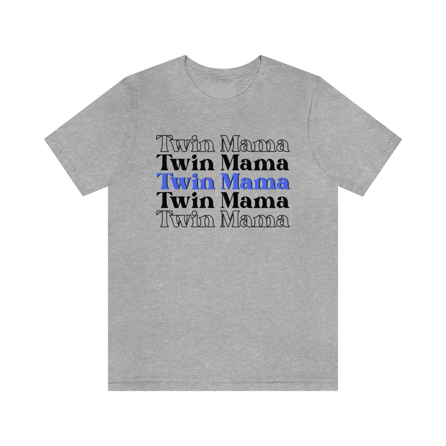 Twin Mama Blue Retro Style Unisex Jersey Short Sleeve Tee Small-3XL