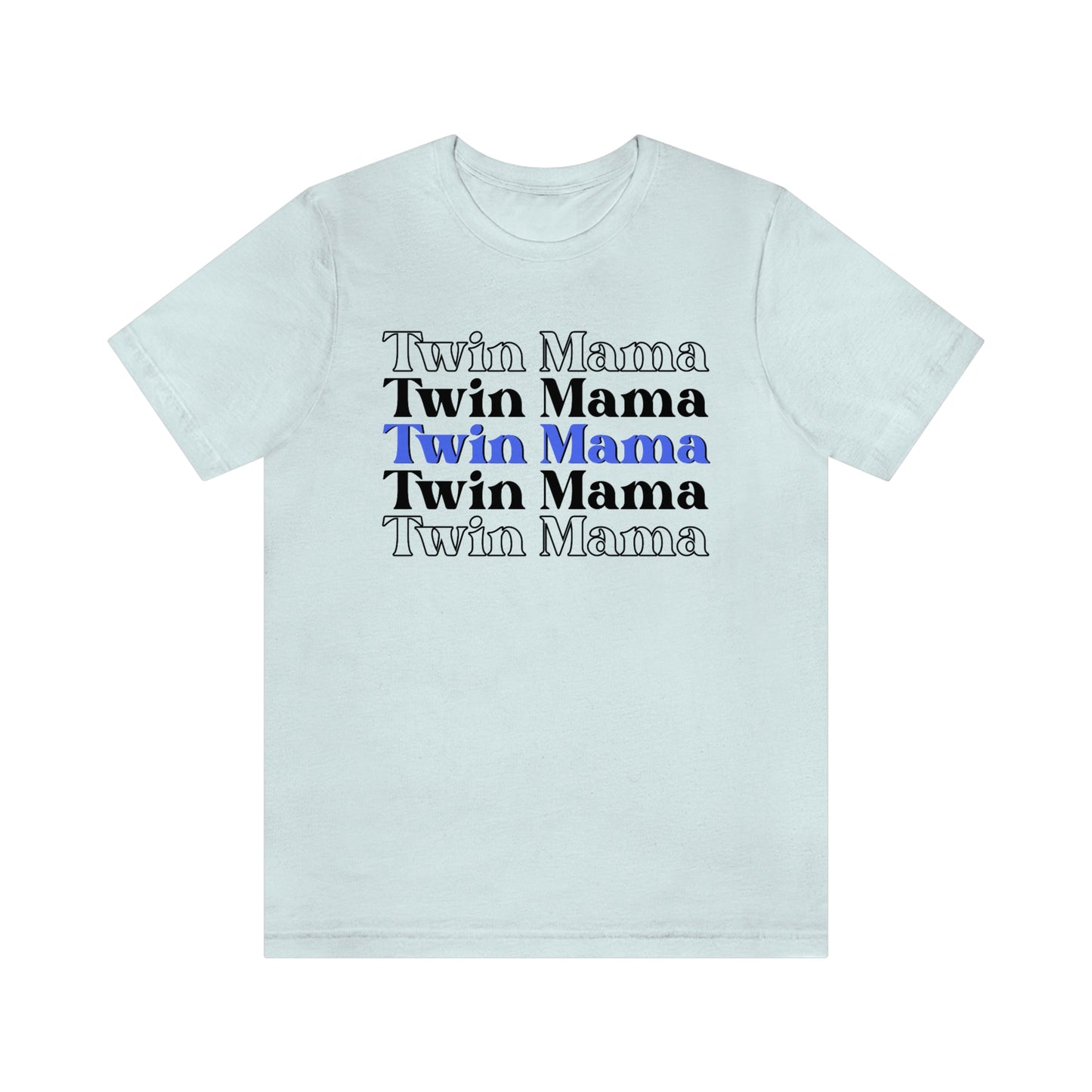 Twin Mama Blue Retro Style Unisex Jersey Short Sleeve Tee Small-3XL