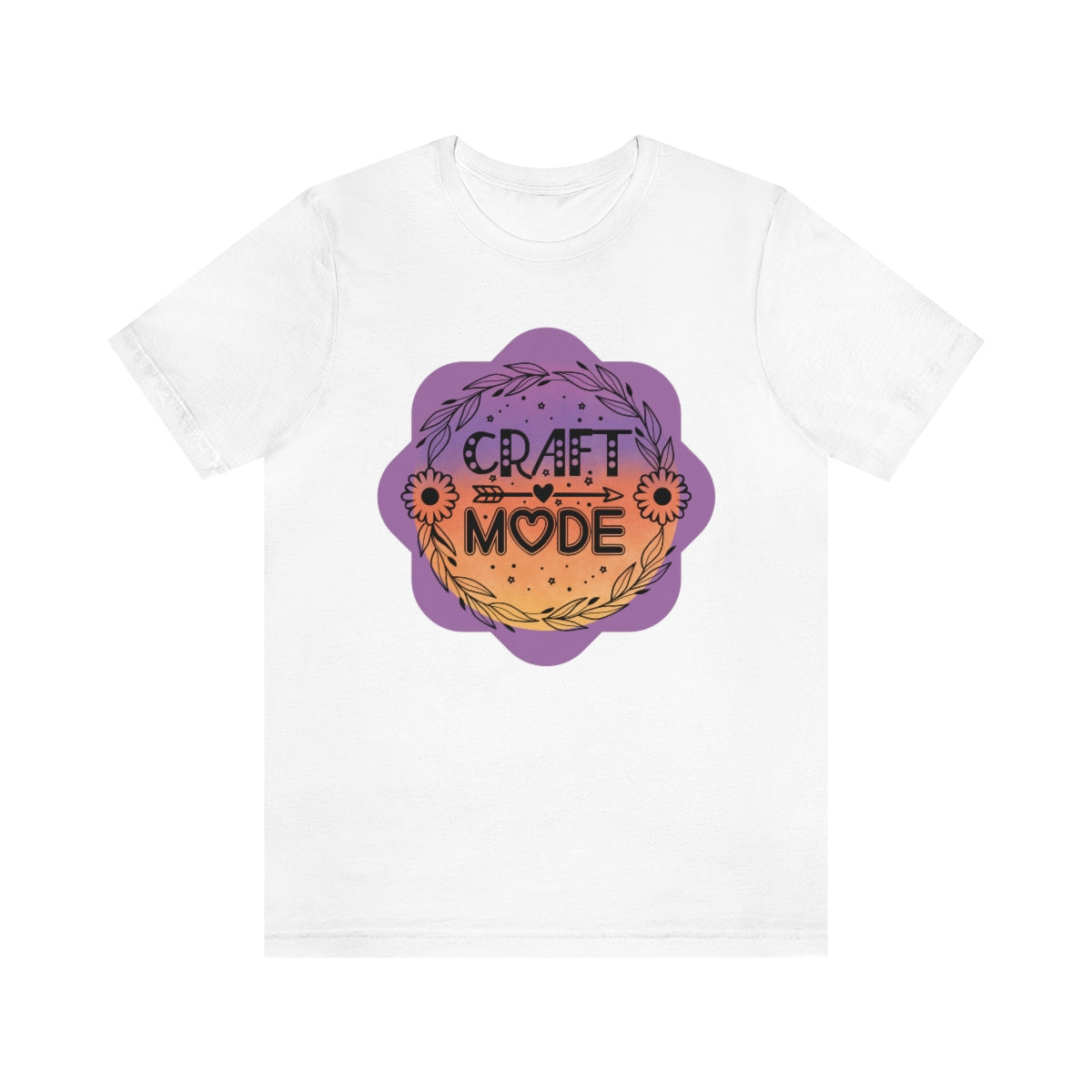 Craft Mode Purple Doodle Flower Unisex Jersey Short Sleeve Tee S-3XL