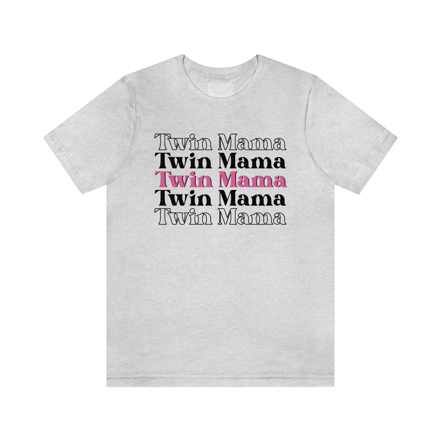 Twin Mama Pink Retro Style Unisex Jersey Short Sleeve Tee Small-3XL
