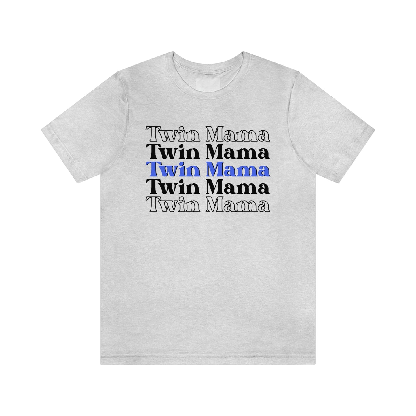 Twin Mama Blue Retro Style Unisex Jersey Short Sleeve Tee Small-3XL