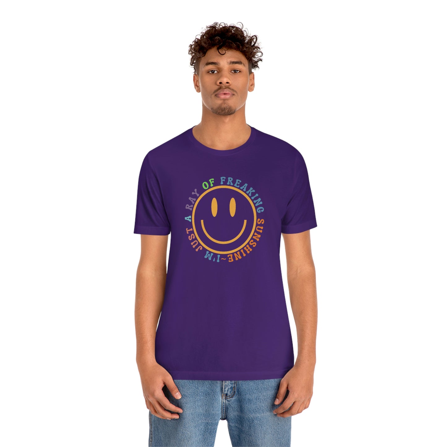 Happy Face I'm Just a Ray of Freaking Sunshine Retro Unisex Jersey Short Sleeve Tee Small-3XL