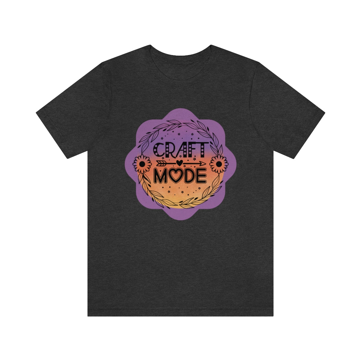 Craft Mode Purple Doodle Flower Unisex Jersey Short Sleeve Tee S-3XL