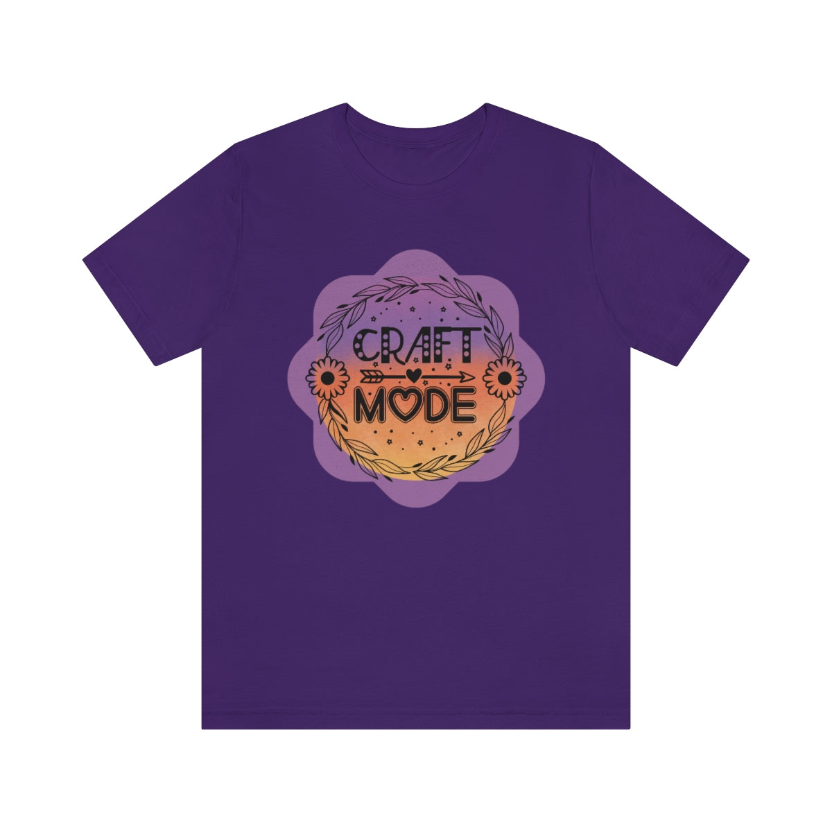 Craft Mode Purple Doodle Flower Unisex Jersey Short Sleeve Tee S-3XL