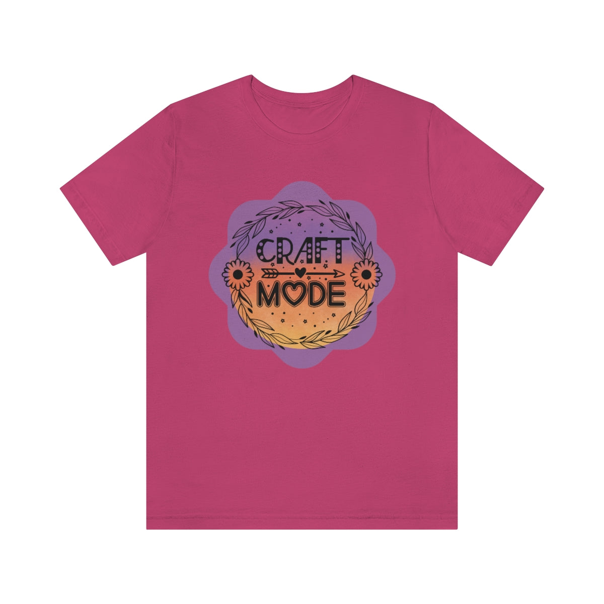 Craft Mode Purple Doodle Flower Unisex Jersey Short Sleeve Tee S-3XL