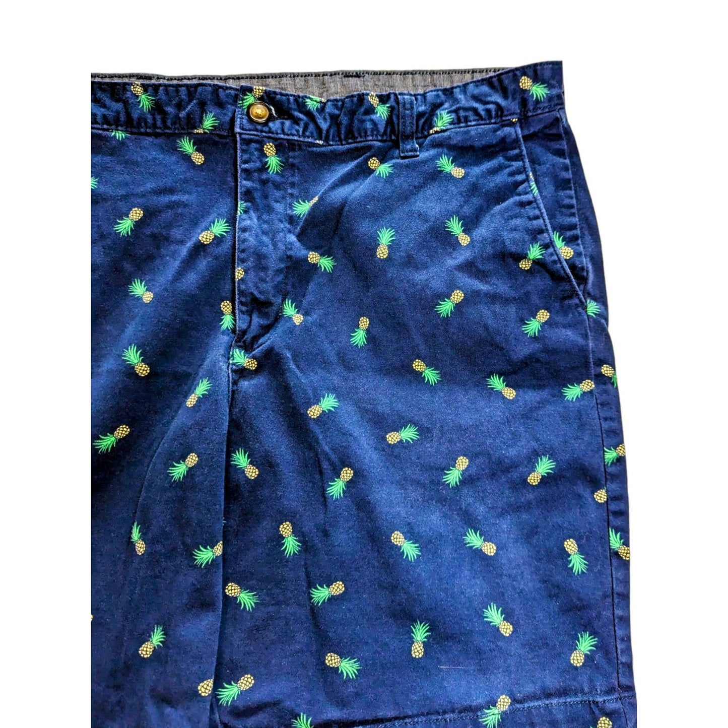 GEORGE Navy Blue Chino Men's Shorts Pineapple Golf Vacation Size 36