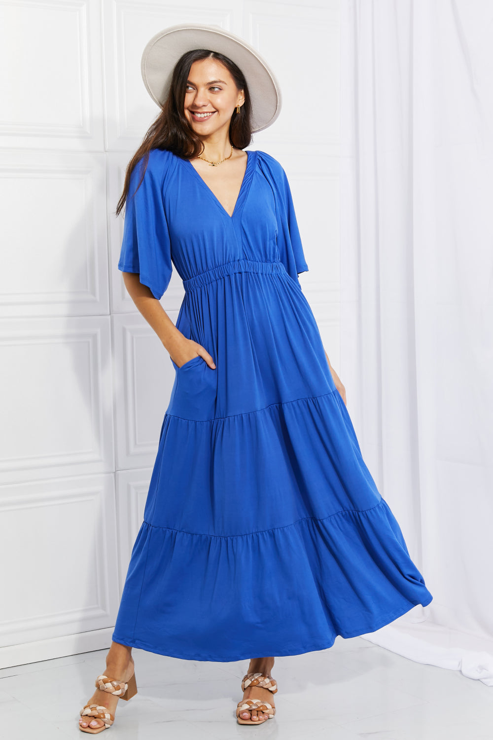 My Muse Flare Sleeve Tiered Maxi Dress Small-3XL