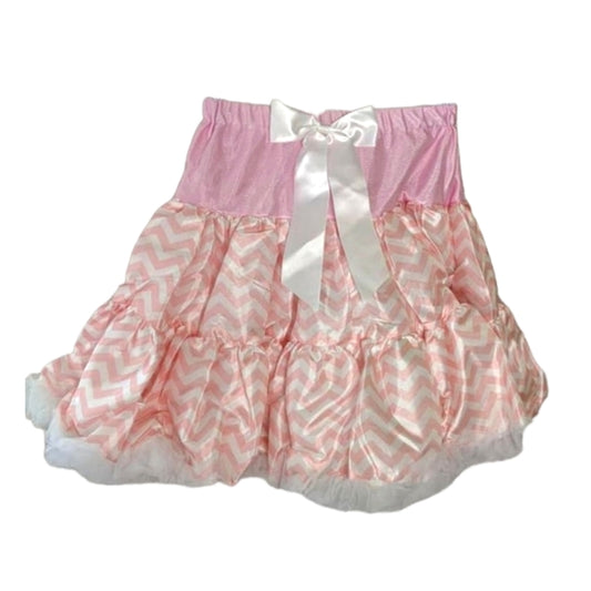 Pink and Peach Chevron Tutu with Bow