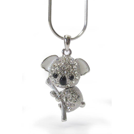Crystal Koala White Gold Plated Necklace