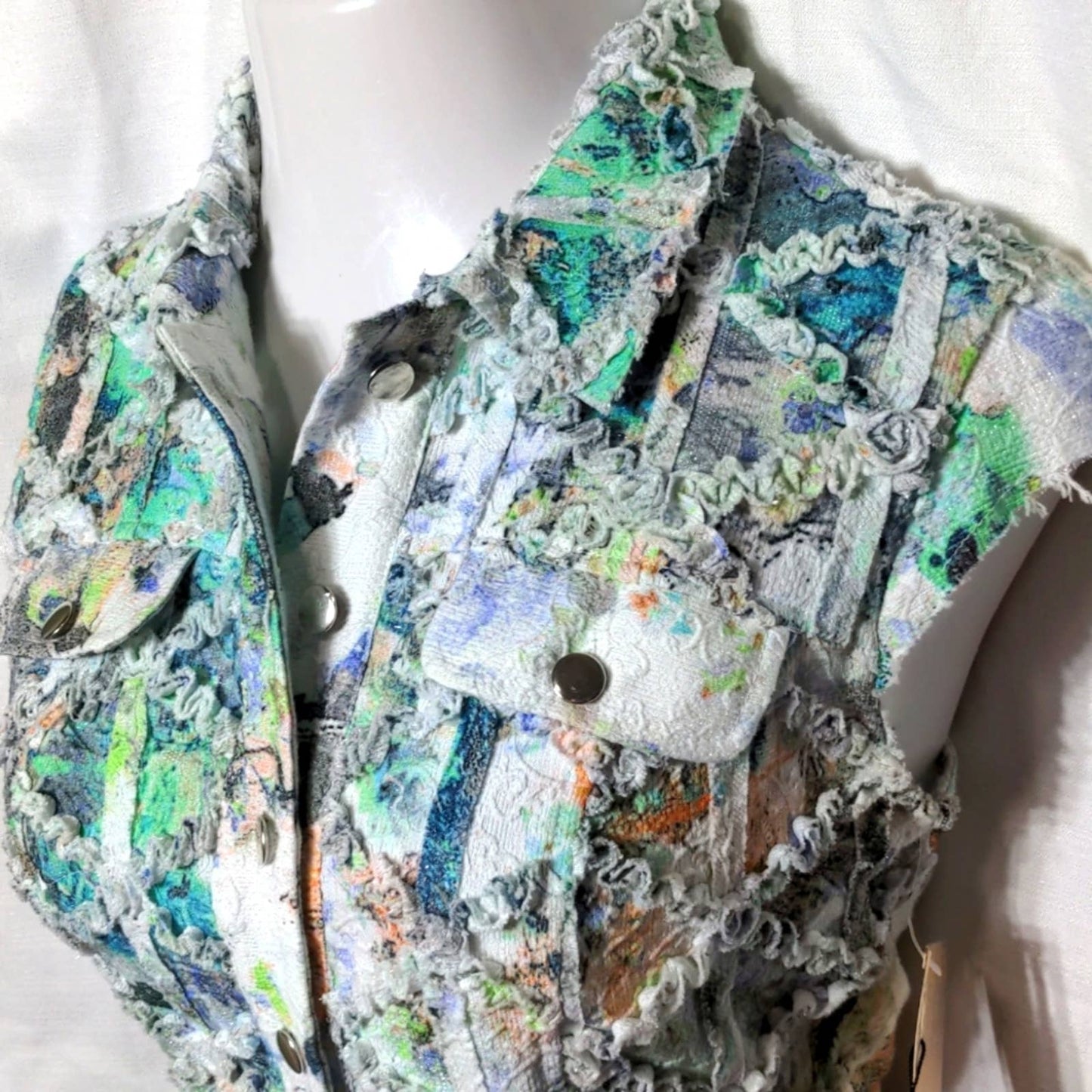 ALBERTO MAKALI Watercolor Sleeveless Vest Size 6