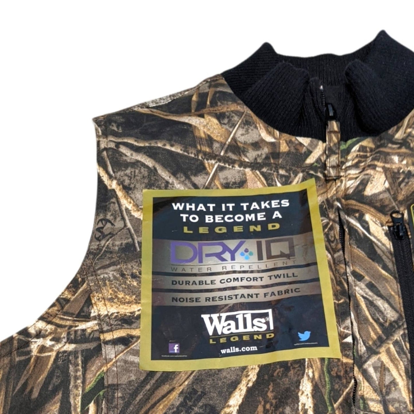 WALLS REALTREE Dry IQ Camouflage Sherpa Zip Vest Medium