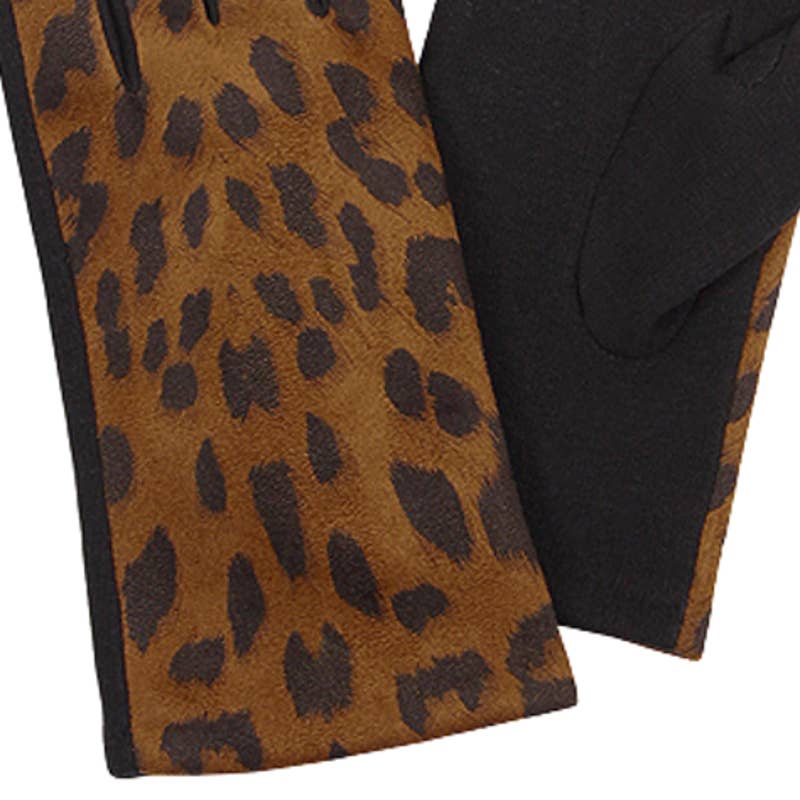 Brown Leopard Tech Gloves Adult One Size