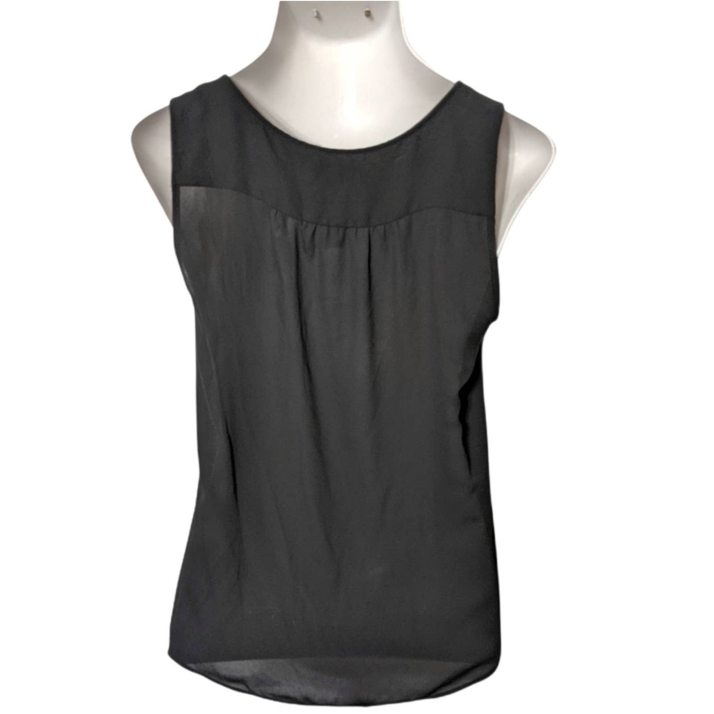 LOFT Black Ruffle Career Tank Women's Medium