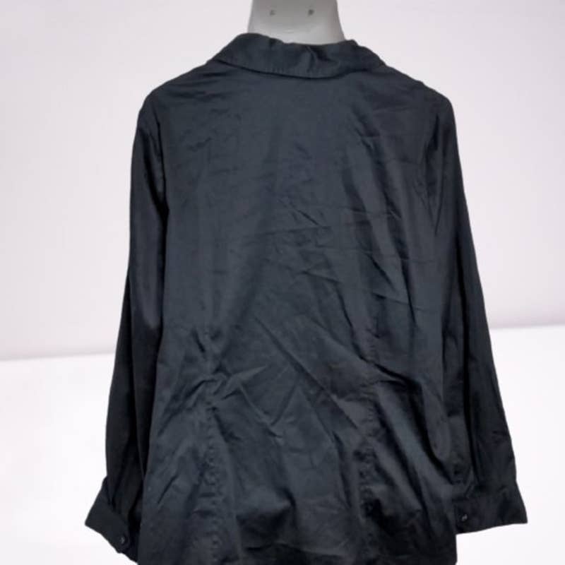 LANE BRYANT Black Button Up Career Top Plus 24 NEW