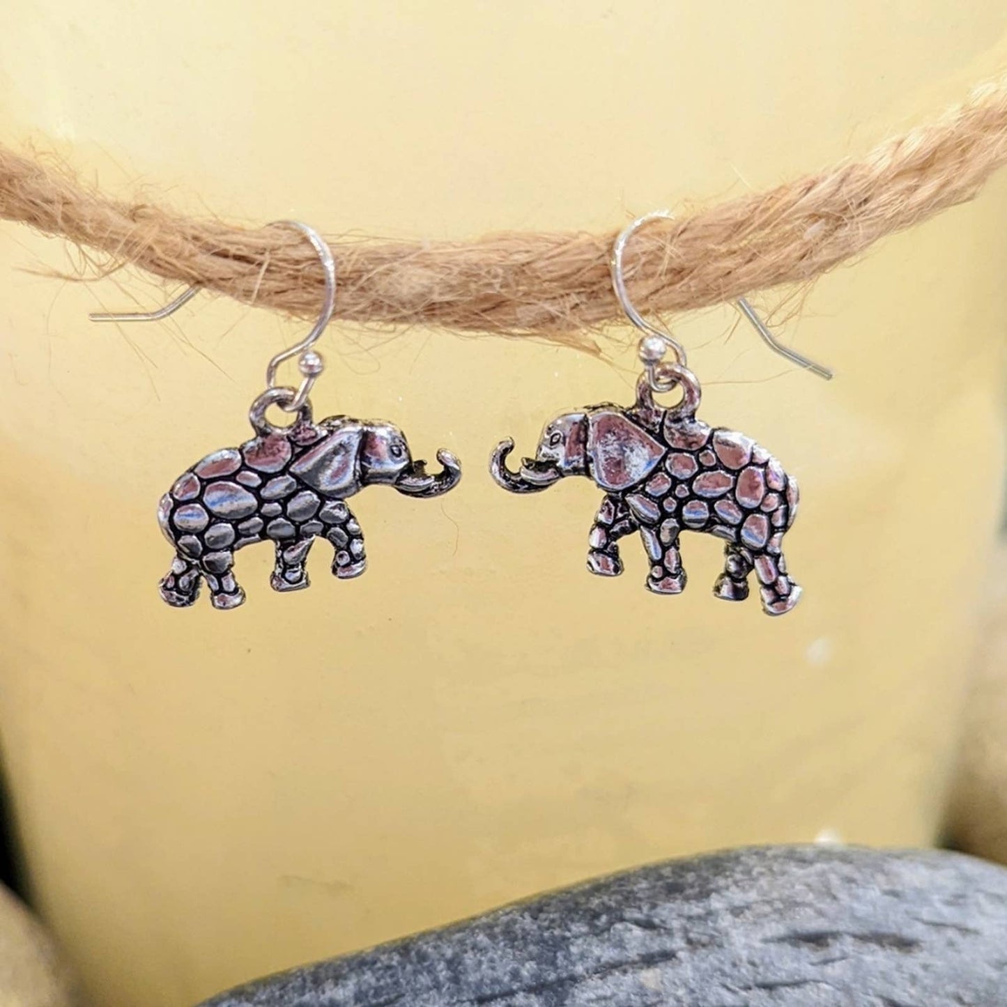 ELEPHANT Silver Hook Earrings