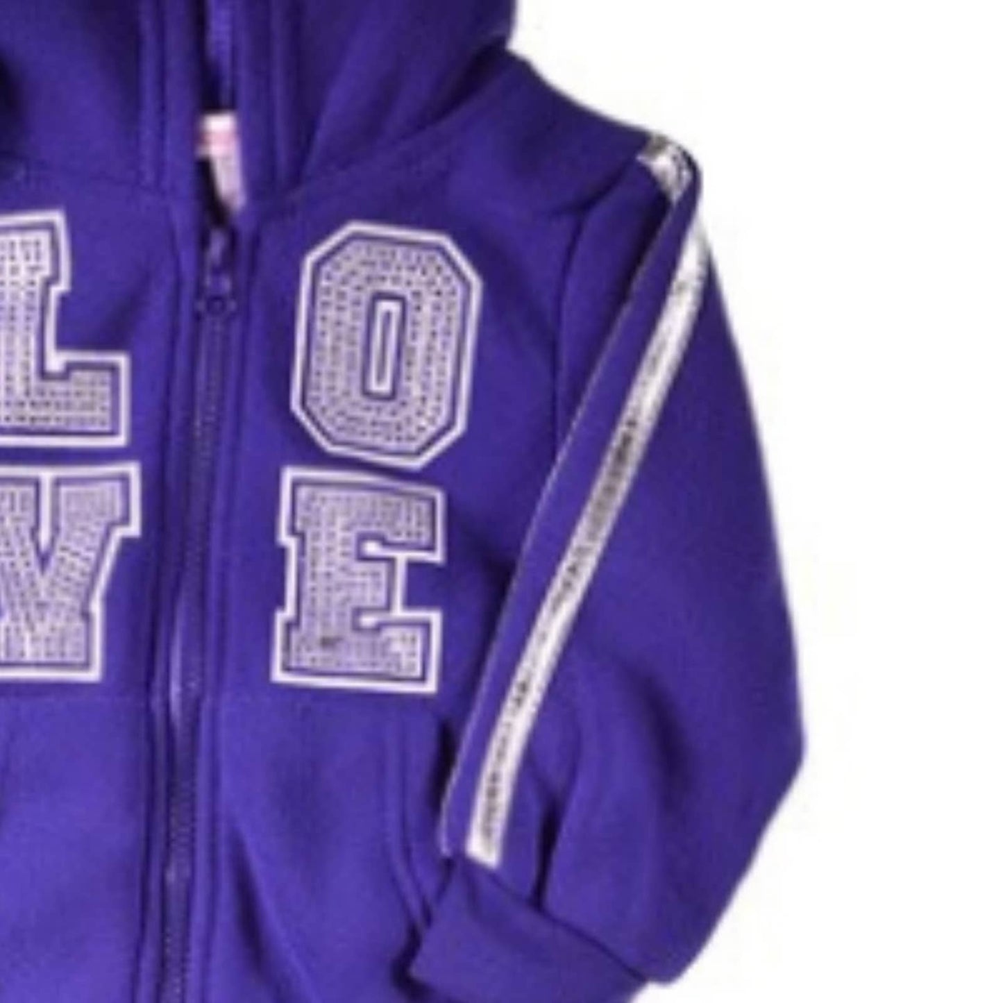 TEDDY BOOM Purple 2T Sparkle LOVE Zipper Hoodie Sweatpants NEW