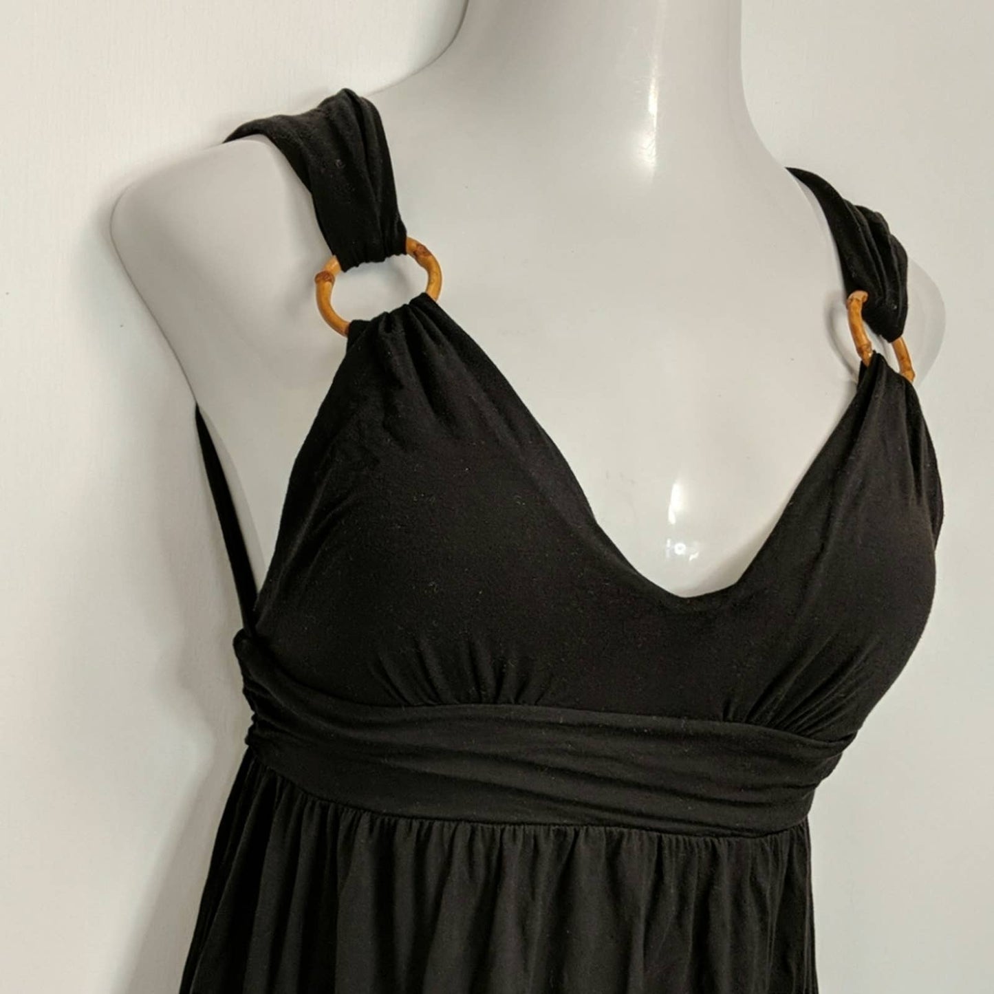 VICTORIA'S SECRET Black Plunge Sundress with Gold Rings Small