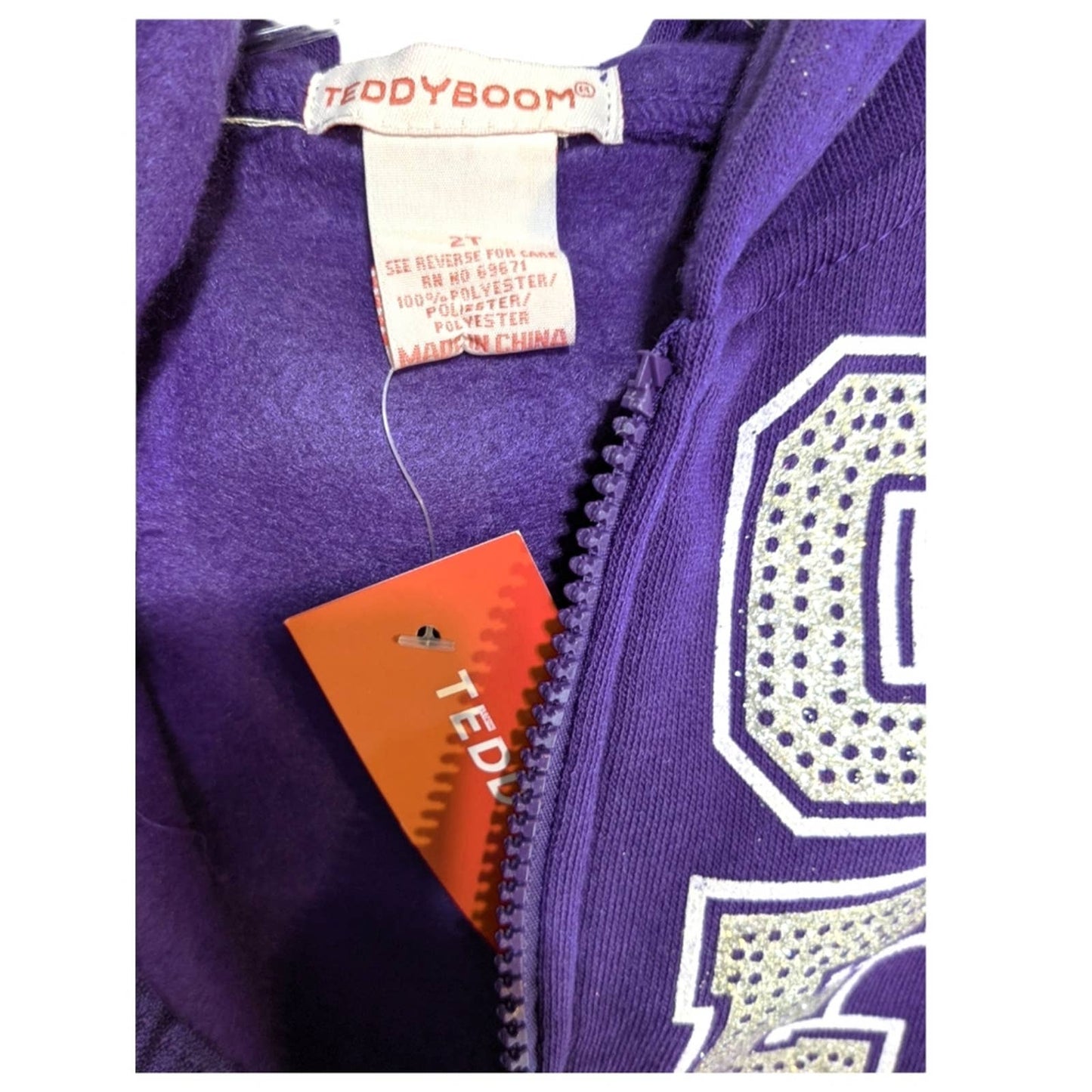 TEDDY BOOM Purple 2T Sparkle LOVE Zipper Hoodie Sweatpants NEW