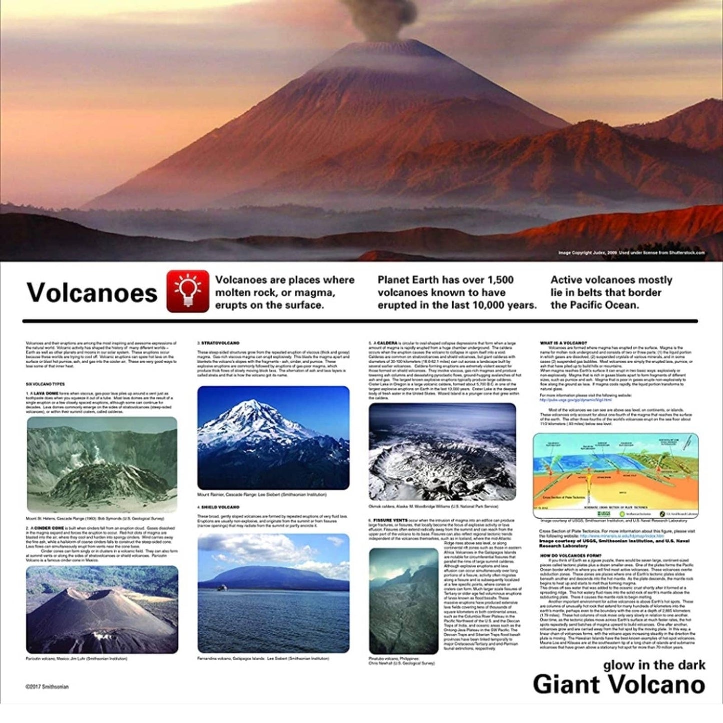 SMITHSONIAN Glow in the Dark Volcano Kit STEM New